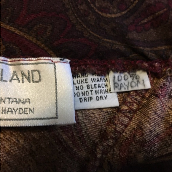 Brown paisley Wilderland (made in Montana) flared rayon skirt - Picture 8 of 10